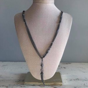 Removable horn pendant - black gunmetal